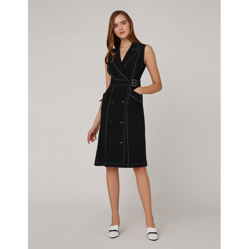 Black white blazer-style dress