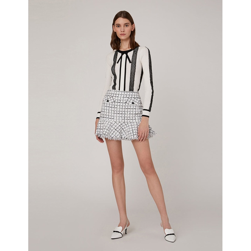 CHECKED TWEED MINI SKIRT