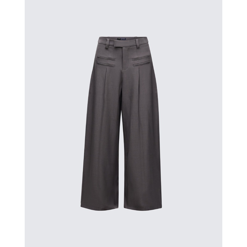 Cozbi Grey Pressed Front Trouser