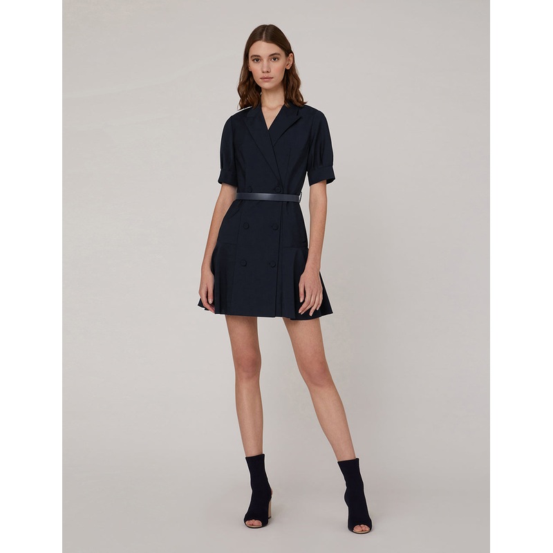 Double breasted lapel collar suit dress