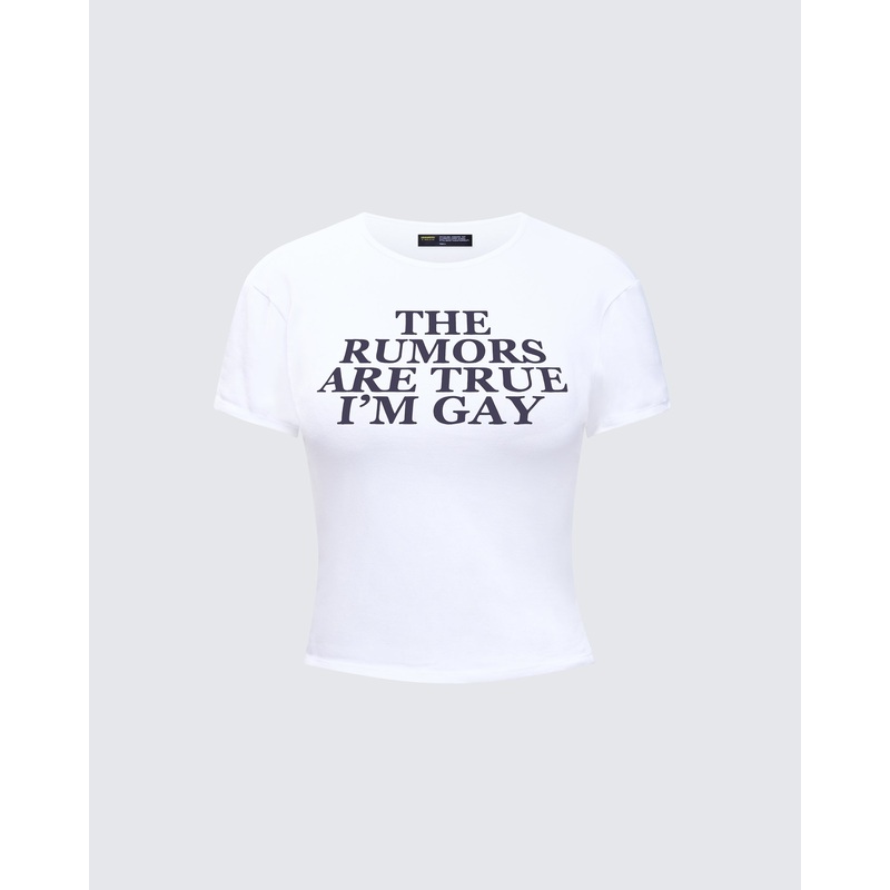 Eleni White Slogan Classic Tee