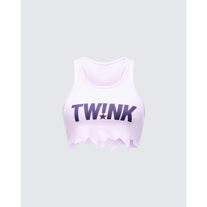 Maxine Pink Graphic Cut Off Tank