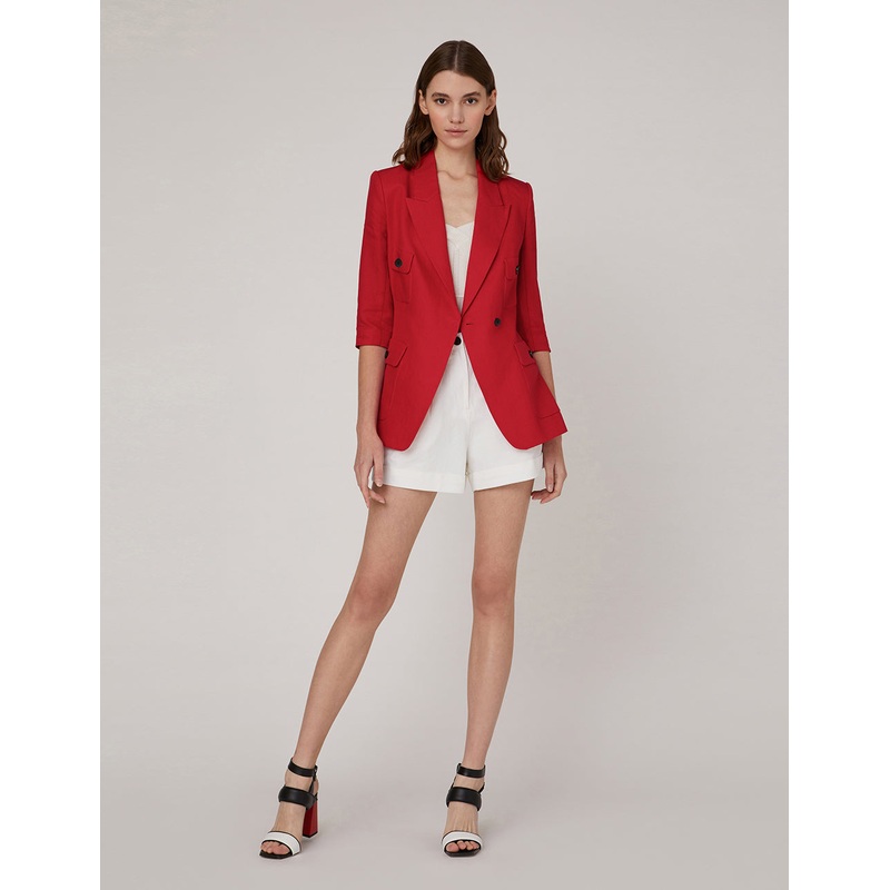 Red Multi-Pocket Blazer