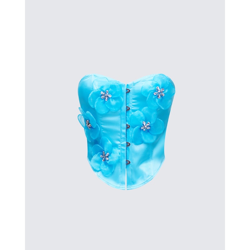 Saranna Blue Flower Corset