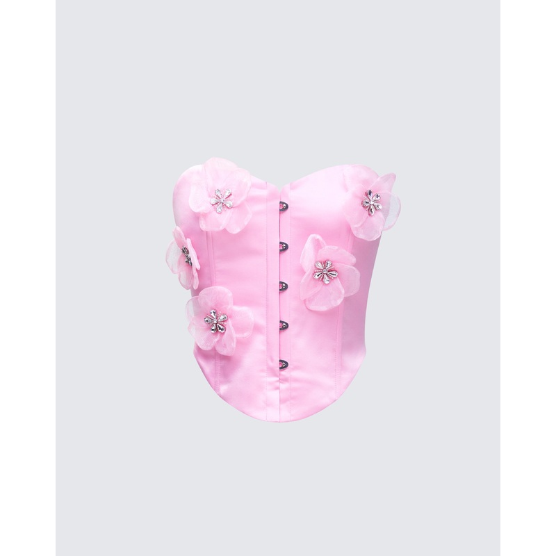 Saranna Pink Flower Corset