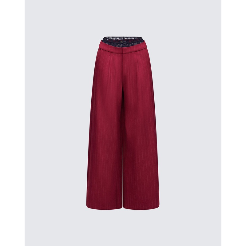 Scarlette Red Pinstripe Pant