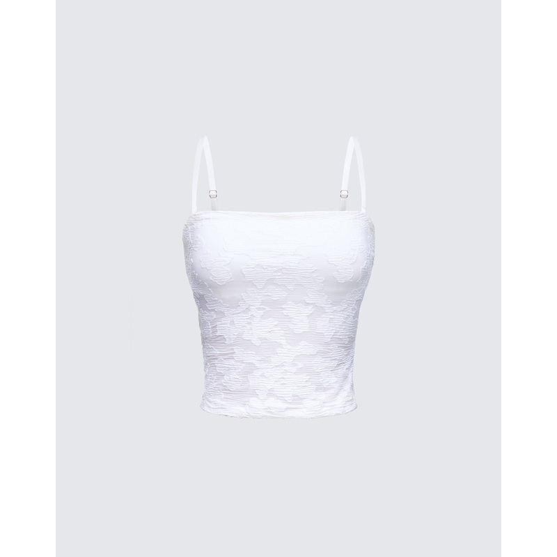 Sybil White Detachable Cami Top