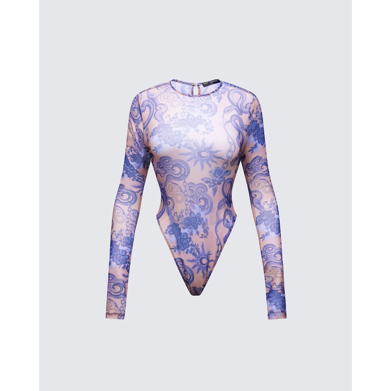 Thorne Multi Mesh Tattoo Printed Bodysuit