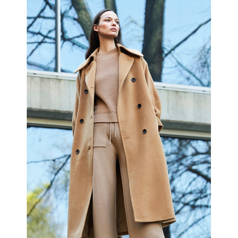 Beige Half Turtleneck Ladies Knit Pullover