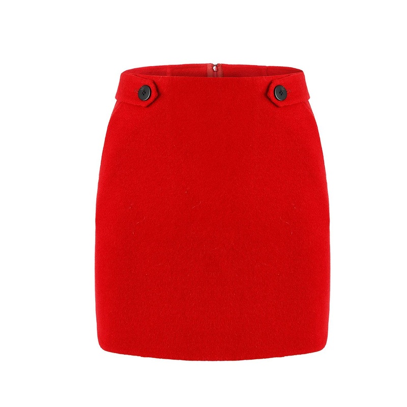 Button Design Slim Fit Mini Skirt