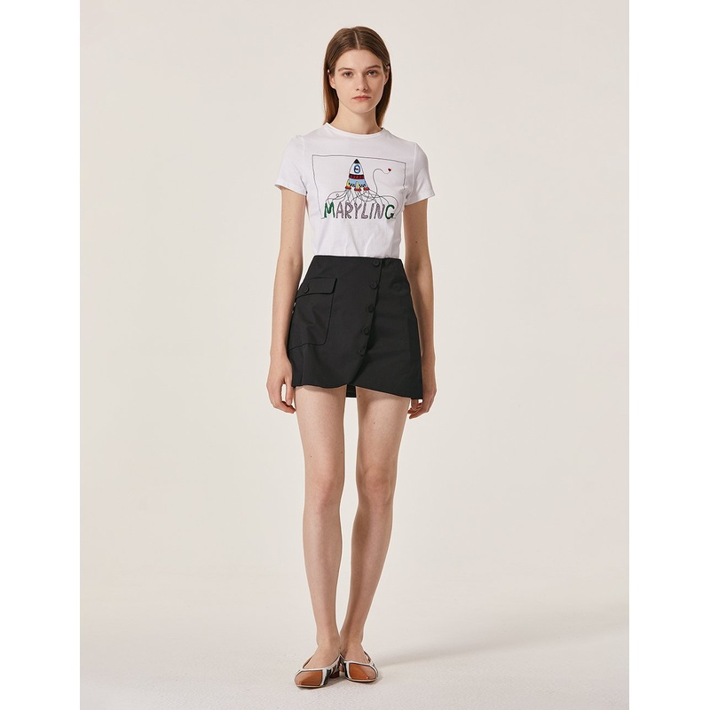 Chic Side Pocket A-Line Mini Skirt