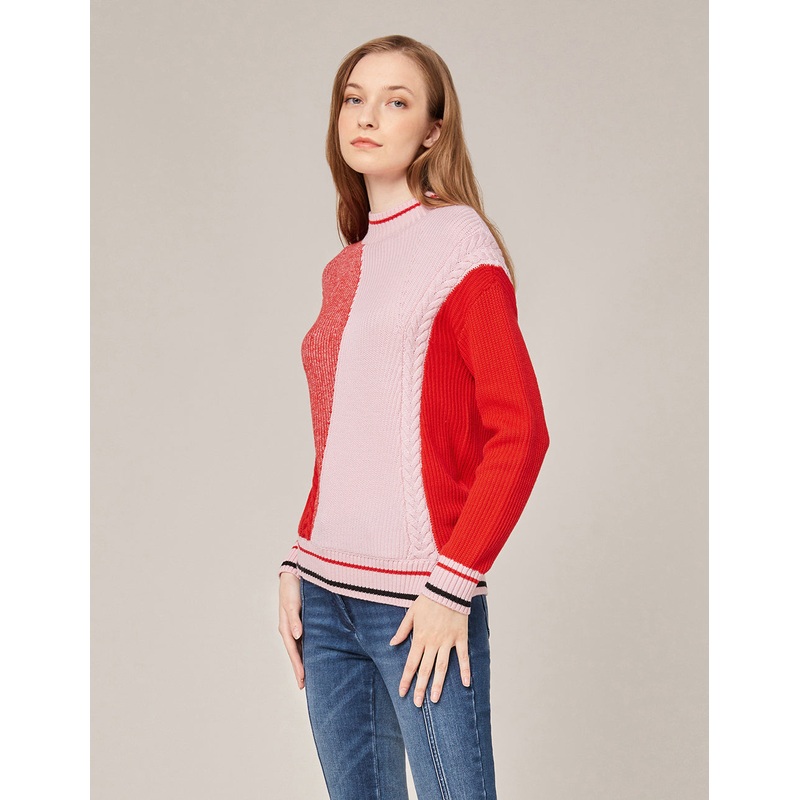 CREW-NECK INTARSIA KNITTED PULLOVER