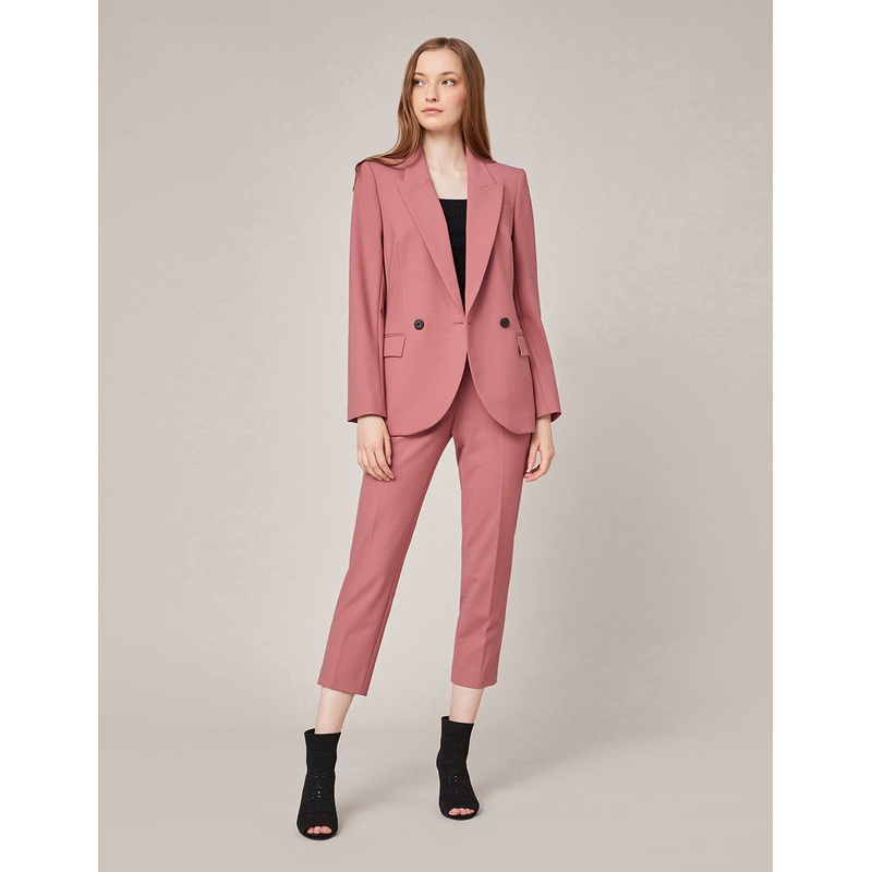 CROP LEG MID-RISE SUIT TROUSERS
