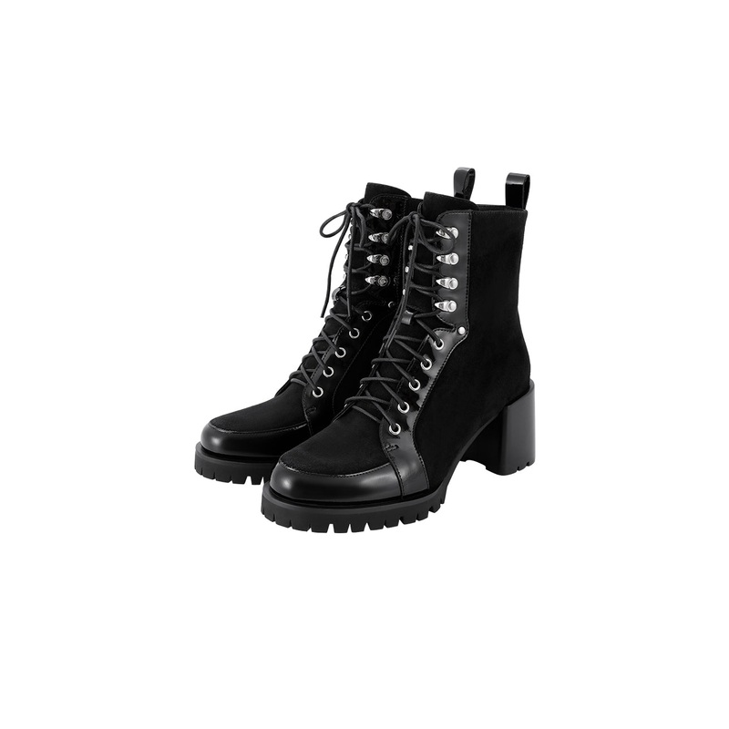 Lime White Sheepskin Stitching Shallow Boots