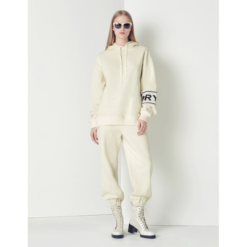 off-white simple and elegant wool with stitching sweatpants