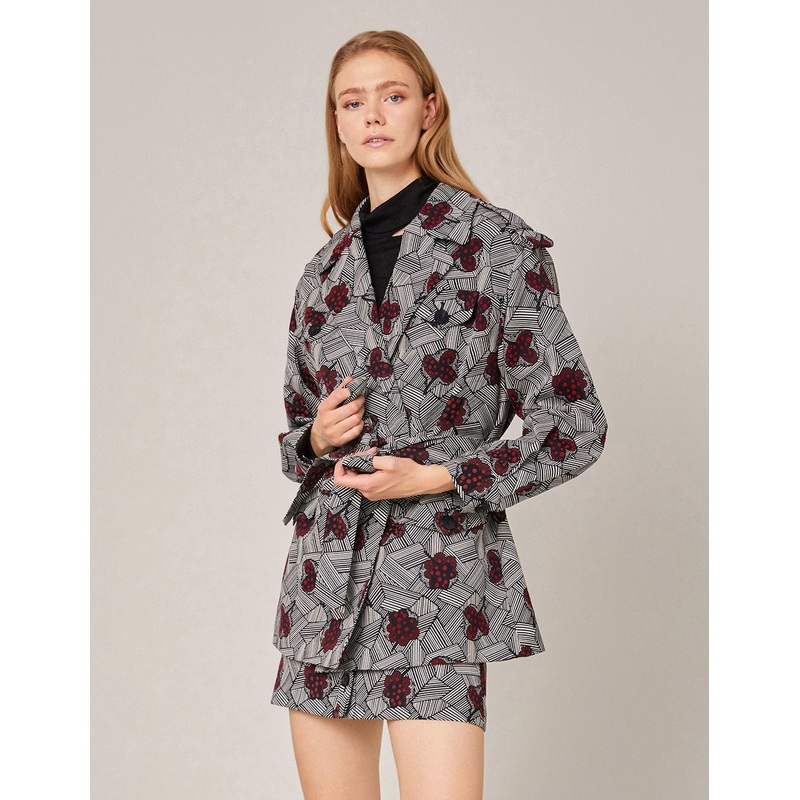 ROSE PATTERN JACQUARD MINI SKIRT