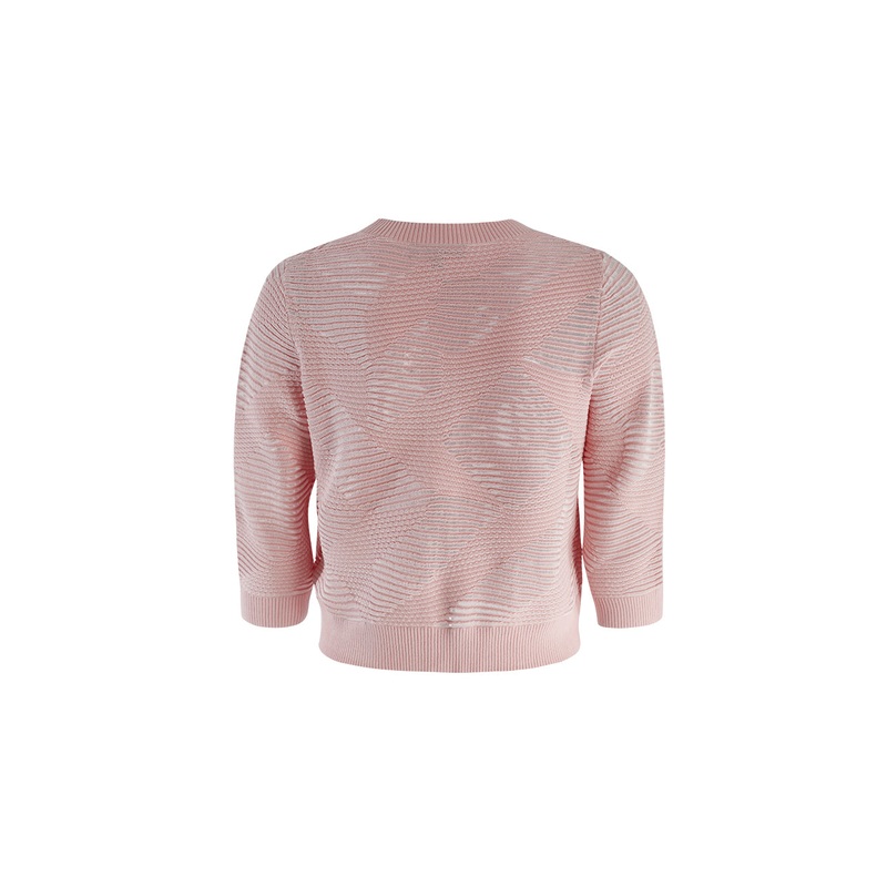 Round Neck Jacquard Cardigan