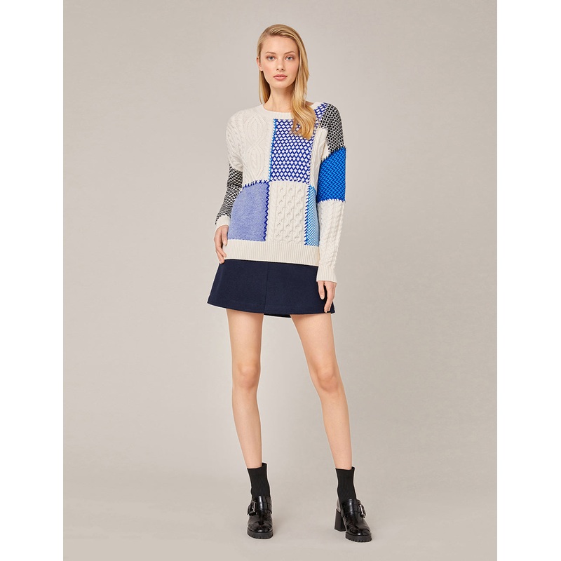 STRETCH KNITTED A-LINE MINI SKIRT