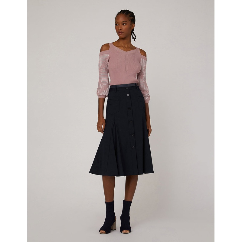 V-Neck Off Shoulder Pullover