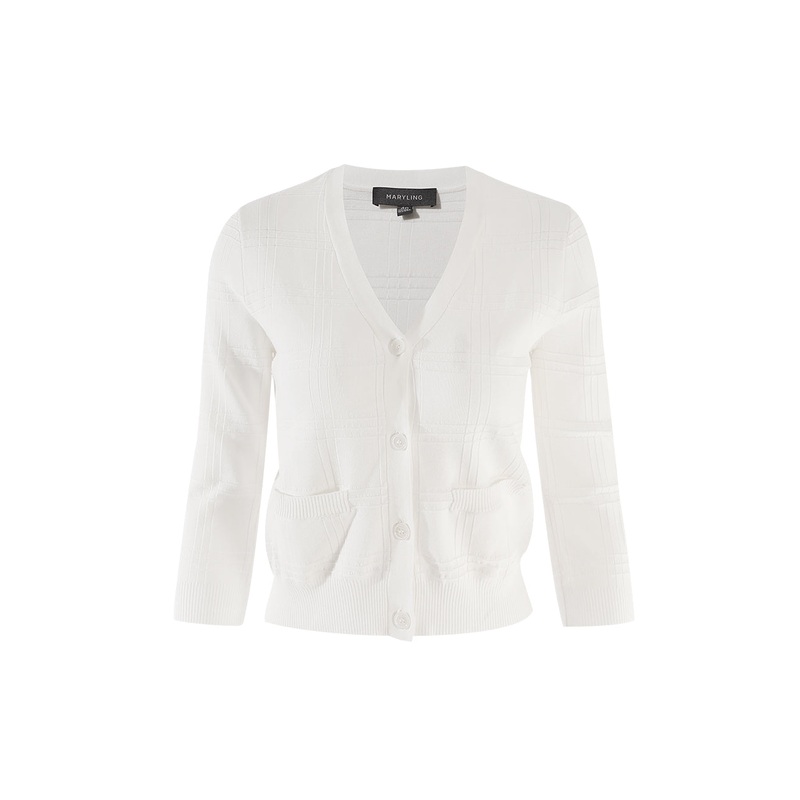 V-Neck Pocket Cropped Knit Cardigan