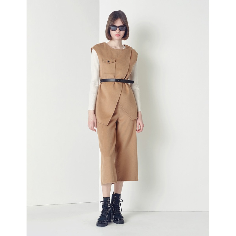 Beige Double-Sided Woollen Vest