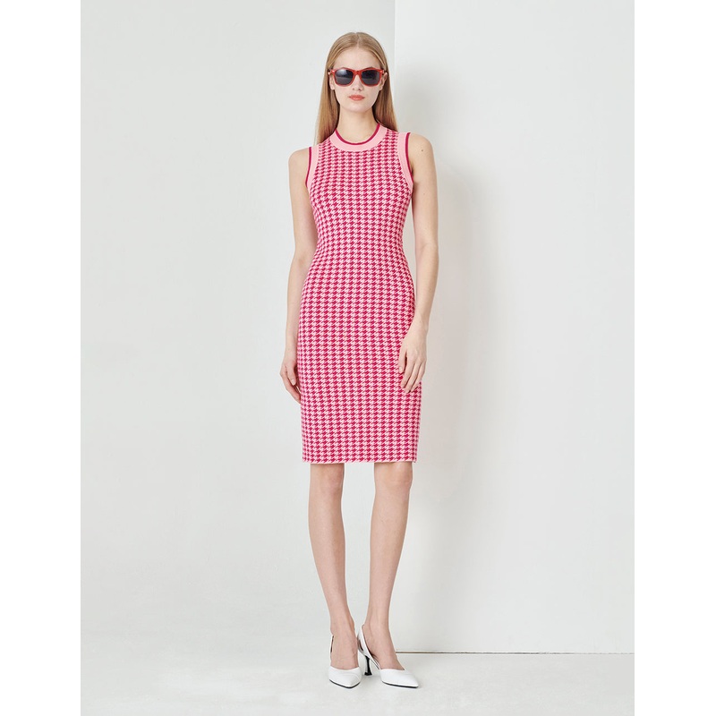 Berry Check Knit Dress