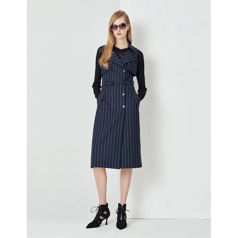 Blue And White Vest Jacket