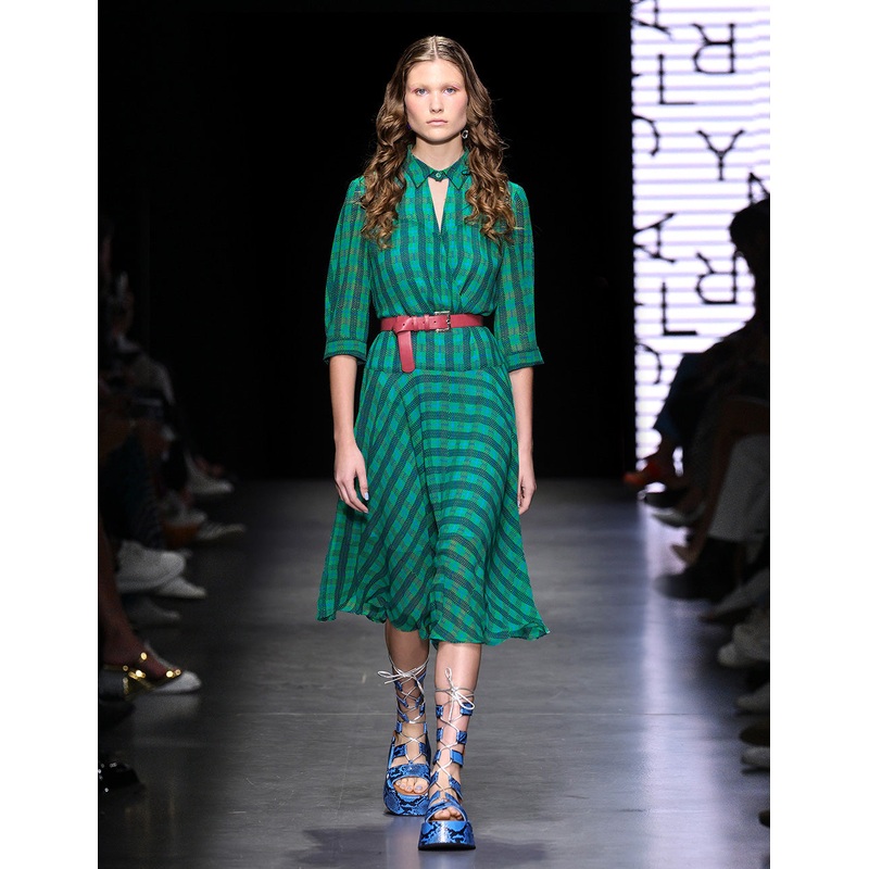 Blue/Green Checked Dress