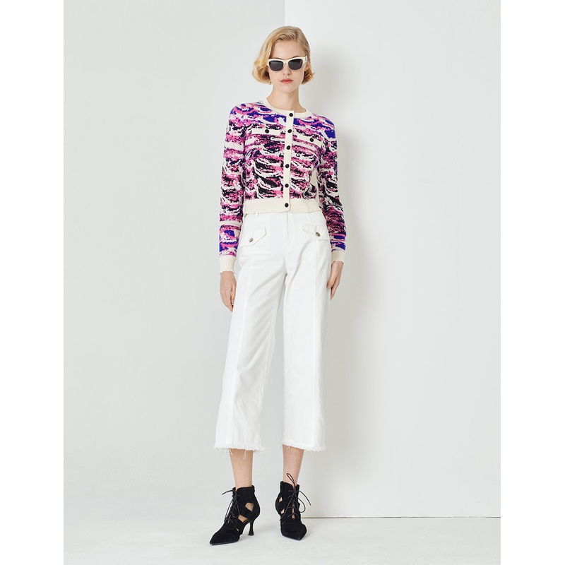 Colourful Round Neck Jacquard Sweater