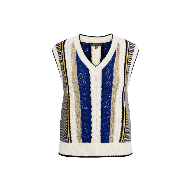 Desert Snow Shadow V-Neck Wool Knitted Vest