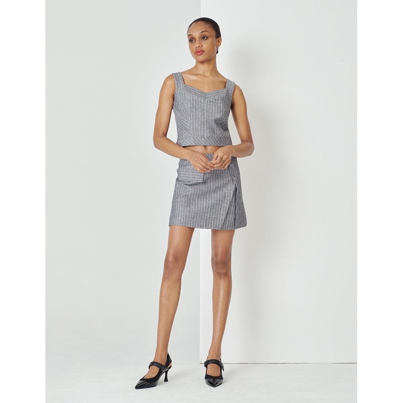 Grey Striped Tank Top Camisole