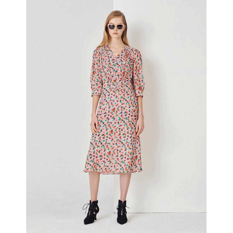 Pink Donut V-Neck Fishtail Dress