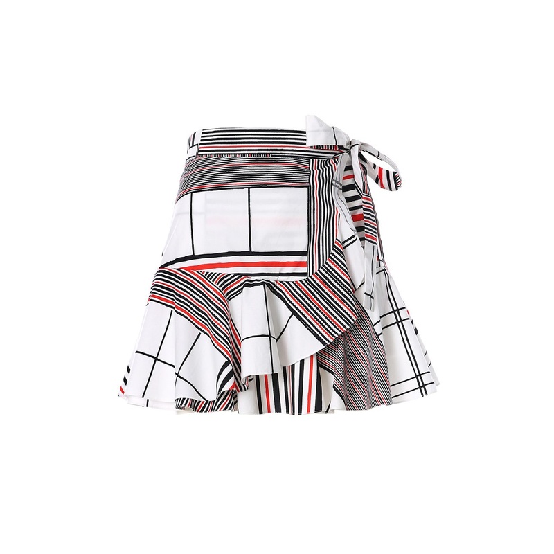 Plaid Pattern Bow Knot Ruffle Shorts