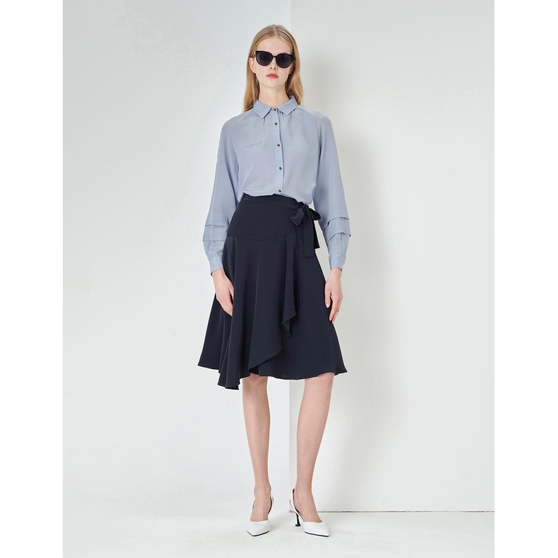 Spring Midnight Blue Bow knot Mini Skirt