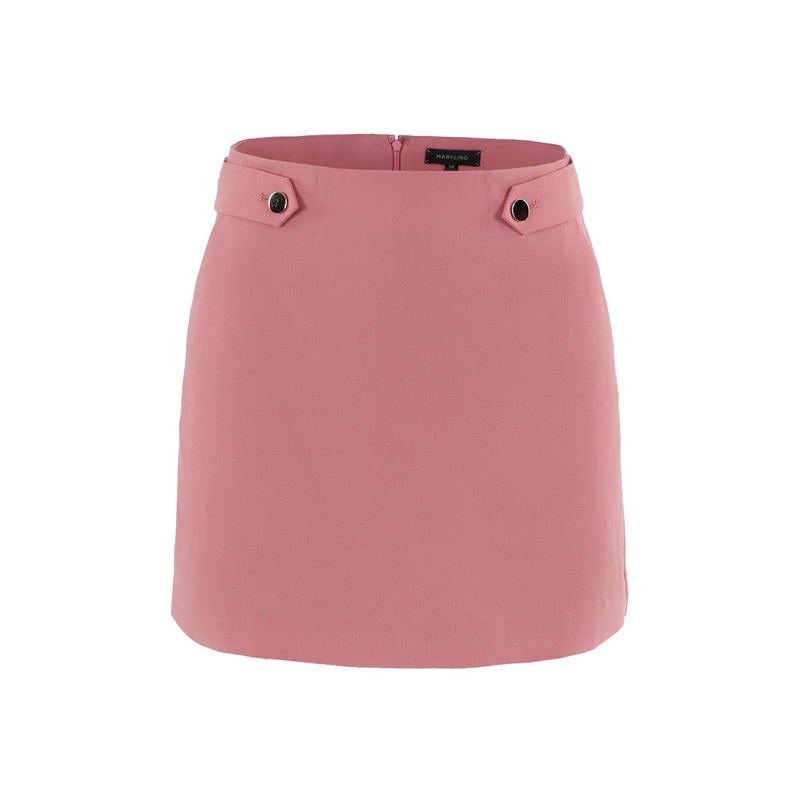Waist Button Detail Slim Fit Mini Skirt