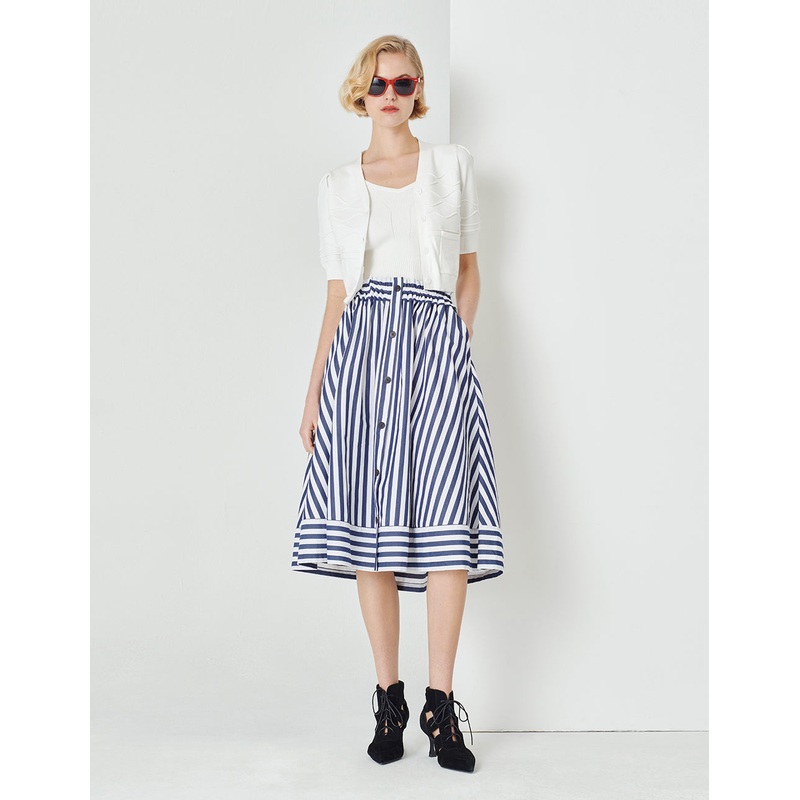 White V-Neck Knitted Cardigan