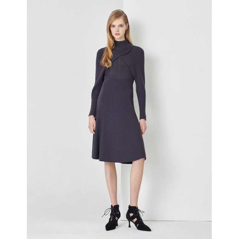 Wool Shawl-Style Knitted Pullover