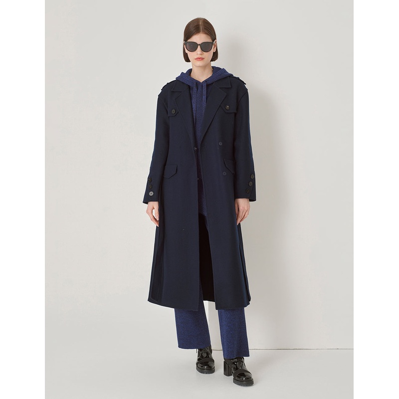 Blazer Collar Double Breasted Coat