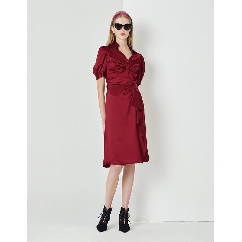 Burgundy Ruffle Mermaid Skirt