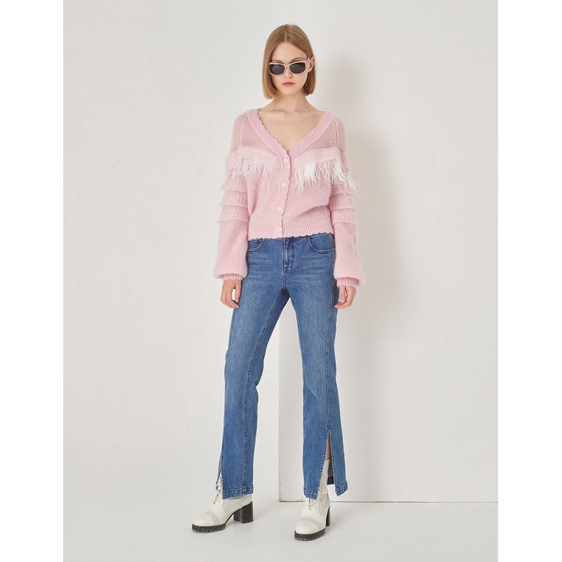 Cherry Pink Mohair Cardigan