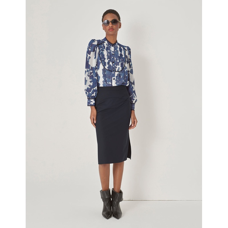 Dark Blue Simple Mermaid Skirt