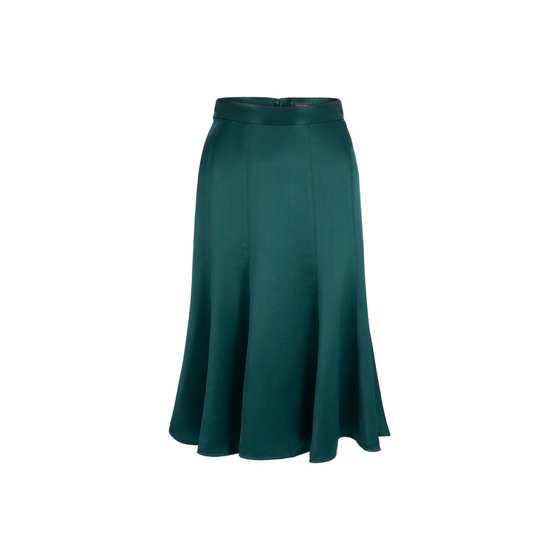 Dark Green Tulip Petal Mid Length Skirt