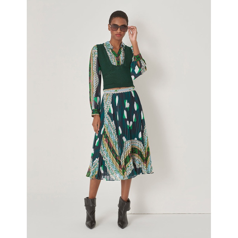 Forest Print Stitch Knitted Top