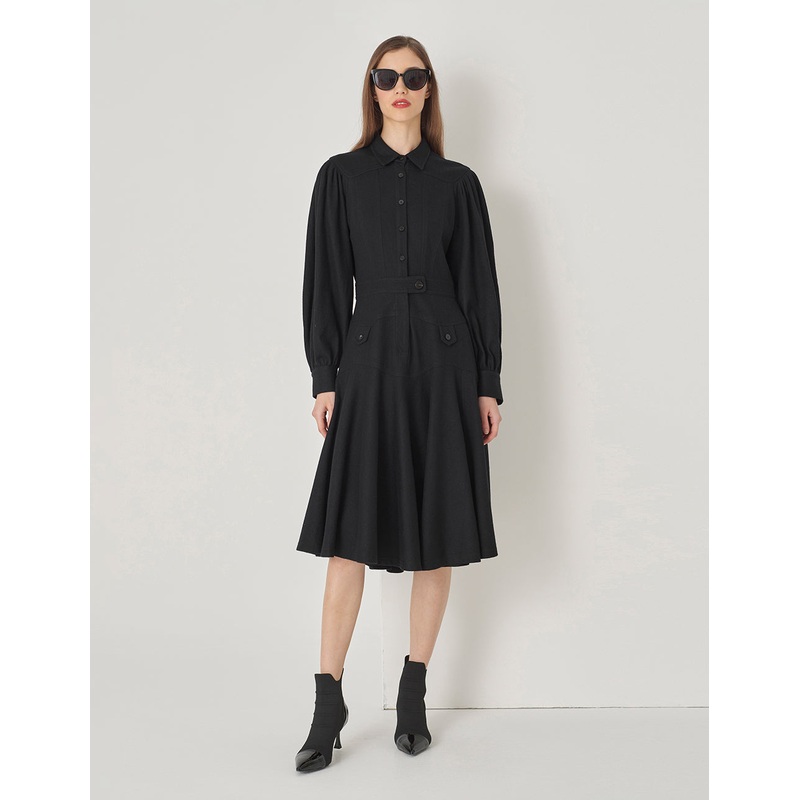 Lapel Collar Shirt Dress