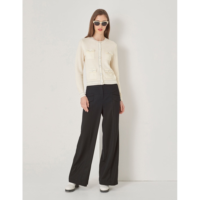 Off-White Crewneck Knit Cardigan