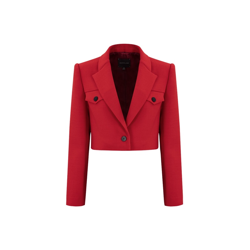 Red H Cropped Blazer