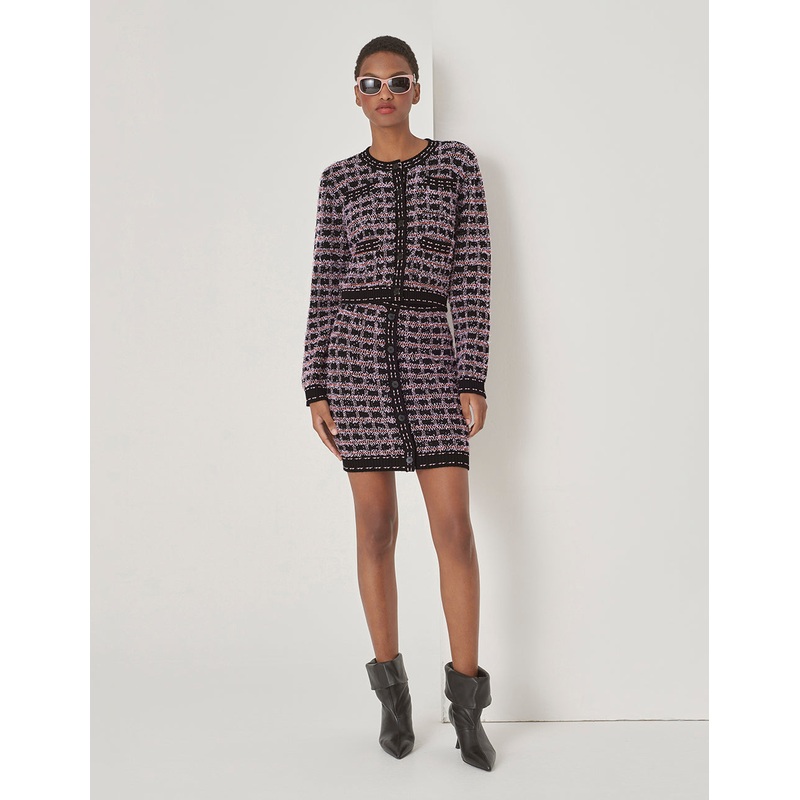 Tweed Check Pattern Knit Skirt