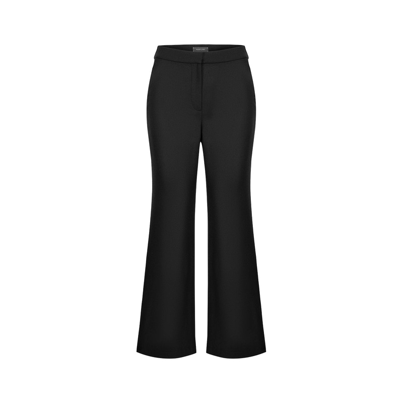 Black Straight Fit Suit Pants