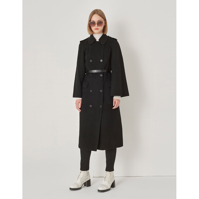 Cape Style H-Shaped Double-Sided Woolen Coat