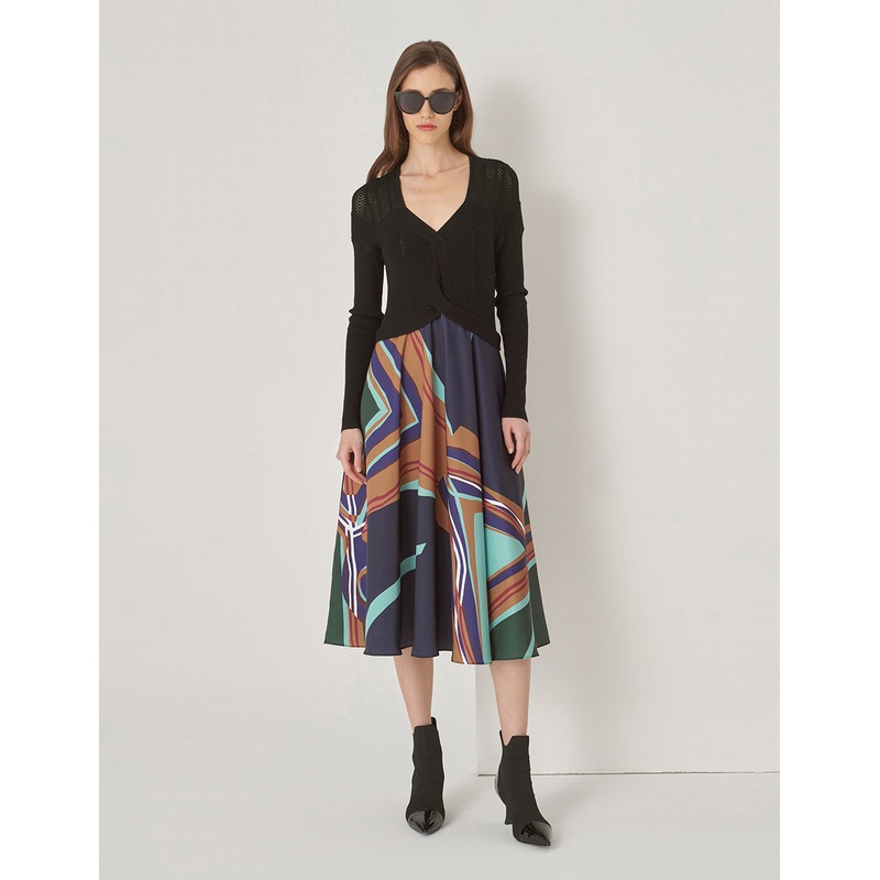 Dark Green River V-Neck A-Strap Dress